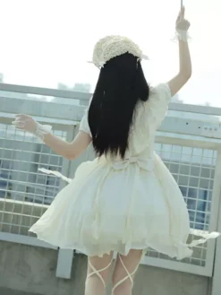 Sweet Lolita Dress Polyester Short Sleeves Dress -AYA Cosplay Shop 202305051557277921078