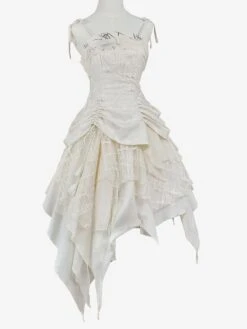 Sweet Lolita JSK Dress Ecru White Lolita Jumper Skirts -AYA Cosplay Shop 202305081805198275045