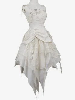 Sweet Lolita JSK Dress Ecru White Lolita Jumper Skirts -AYA Cosplay Shop 202305081805216244821