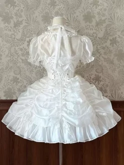 JSK Sweet Lolita Dress Polyester Short Sleeves Sweet Dress -AYA Cosplay Shop 202305121212535811124