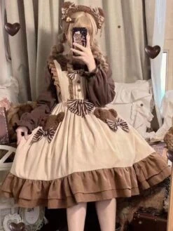 Sweet Lolita Dress Polyester Sleeveless Dress -AYA Cosplay Shop 202305181402213568450