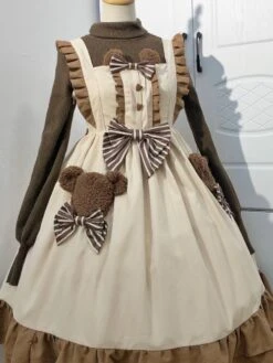 Sweet Lolita Dress Polyester Sleeveless Dress -AYA Cosplay Shop 202305181402220197043