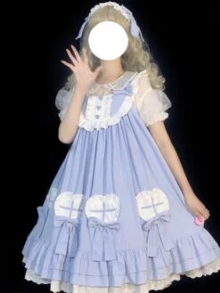 Sweet Lolita Dress Alice In Wonderland Costumes Polyester Sleeveless Dress -AYA Cosplay Shop 202305181402232522498