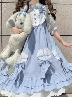 Sweet Lolita Dress Alice In Wonderland Costumes Polyester Sleeveless Dress -AYA Cosplay Shop 202305181402235409512