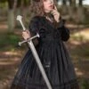 Classical Lolita Dress Velour Long Sleeves Black Lolita Dresses -AYA Cosplay Shop 202305221811181746564