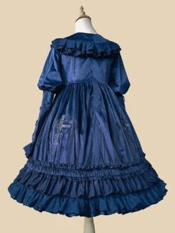 Classical Lolita Dress Velour Long Sleeves Black Lolita Dresses -AYA Cosplay Shop 202305221811186606412