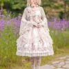 Classical Lolita Dress Cotton Sleeveless Floral Print Lolita Dresses Light Apricot -AYA Cosplay Shop 202305311356219939405