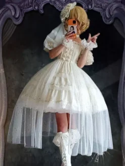 Sweet Lolita Dress Polyester Sleeveless Lolita Wedding Dress -AYA Cosplay Shop 20230605182929515925