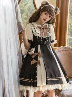 Sweet Lolita Dress Polyester Short Sleeves Dress Lolita Dress -AYA Cosplay Shop 202306051830046097678