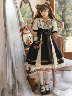 Sweet Lolita Dress Polyester Short Sleeves Dress Lolita Dress -AYA Cosplay Shop 202306051830049115572