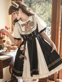 Sweet Lolita Dress Polyester Short Sleeves Dress Lolita Dress -AYA Cosplay Shop 20230605183005563266