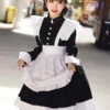 Black Maid Lolita Dresses Ruffles White Apron Lolita Dress -AYA Cosplay Shop 20230705173814066474