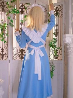 Maid Lolita Dress Polyester Long Sleeves Ruffles Sweet Lolita Dress -AYA Cosplay Shop 202307051738143646964