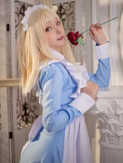 Maid Lolita Dress Polyester Long Sleeves Ruffles Sweet Lolita Dress -AYA Cosplay Shop 202307051738149741332