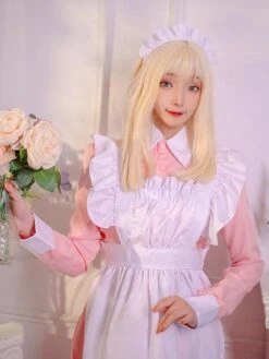 Maid Lolita Dress Polyester Long Sleeves Ruffles Sweet Lolita Dress -AYA Cosplay Shop 202307051738165646256