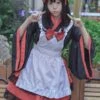 Japanese Style Maid Lolita Costumes Lolita Dresses Polyester Ruffles Kimono Long Sleeves Dress -AYA Cosplay Shop 202307051738427512767