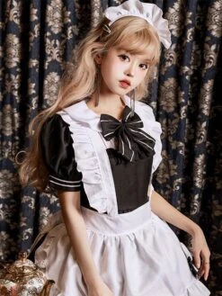 Miad Lolita Dresses Ruffles Bows Short Sleeves Lolita Dress -AYA Cosplay Shop 202307051738455303567