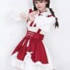 Chinese Style Maid Lolita Dress Ruffles Long Sleeves Polyester Red Lolita Dress -AYA Cosplay Shop 202307051739107974547