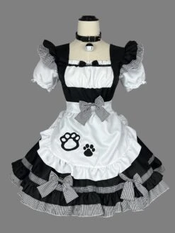 Maid Lolita Dresses Ruffles Bows Lace Short Sleeves Lolita Dress -AYA Cosplay Shop 202307051739157169319