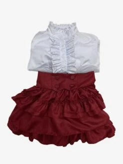 Maid Lolita Dresses Ruffles Red Long Sleeves Lolita Dress -AYA Cosplay Shop 202307051746426116828