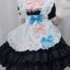 Sweet Maid Lolita Dress Polyester Short Sleeves Ruffles Lolita Dress -AYA Cosplay Shop 202307051746429195369