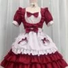 Sweet Maid Lolita Dress Polyester Ruffles Short Sleeves Dress -AYA Cosplay Shop 202307051747444627701