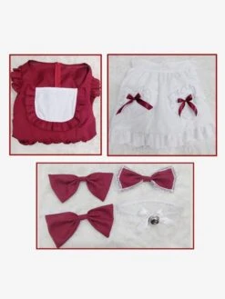 Sweet Maid Lolita Dress Polyester Ruffles Short Sleeves Dress -AYA Cosplay Shop 202307051747458992263