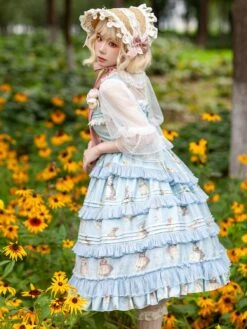Classical Lolita Dress Polyester Sleeveless Classic Lolita Dresses Deep Blue -AYA Cosplay Shop 202307121036264803139