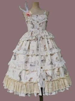 Classical Lolita Dress Polyester Sleeveless Classic Lolita Dresses Deep Blue -AYA Cosplay Shop 202307121036268288297