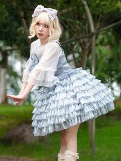 Sweet Lolita Ballet Dress Tulle Sleeveless Ruffles Jumper Dress -AYA Cosplay Shop 202307121036291402288