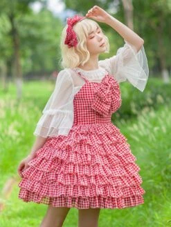 Sweet Lolita Ballet Dress Tulle Sleeveless Ruffles Jumper Dress -AYA Cosplay Shop 202307121036305731464
