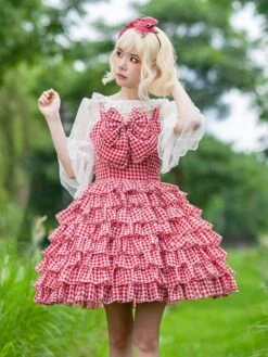 Sweet Lolita Ballet Dress Tulle Sleeveless Ruffles Jumper Dress -AYA Cosplay Shop 202307121036309301505