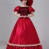Burgundy Retro Costumes Lace Polyester Dress Marie Antoinette Costume Women's Royal Tunic Vintage Clothing -AYA Cosplay Shop 202307131655340098863