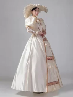 Dark Navy Retro Costumes Ruffles Polyester Dress Marie Antoinette Costume Women's Royal Tunic Vintage Clothing -AYA Cosplay Shop 202307131655369392838