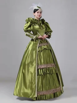 Dark Navy Retro Costumes Ruffles Polyester Dress Marie Antoinette Costume Women's Royal Tunic Vintage Clothing -AYA Cosplay Shop 202307131655388724002