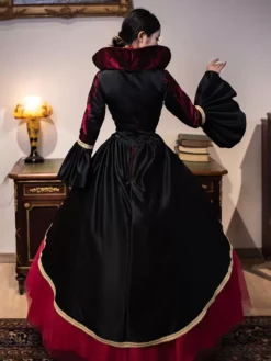 Burgundy Retro Costumes Women's Lace Polyester Tunic Dress Royal Marie Antoinette Costume Masquerade Ball Gown -AYA Cosplay Shop 202307131655421014065