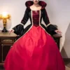 Burgundy Retro Costumes Women's Lace Polyester Tunic Dress Royal Marie Antoinette Costume Masquerade Ball Gown -AYA Cosplay Shop 202307131655442807575
