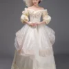 Champagne Retro Costumes Women's Lace Ruffles Polyester Marie Antoinette Costume Tunic Dress Hat Vintage Masquerade Ball Gown -AYA Cosplay Shop 202307131655489771323