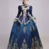Blue Retro Costumes Women's Lace Ruffles Polyester Tunic Headwear Dress Marie Antoinette Costume Royal Party Prom Dress -AYA Cosplay Shop 202307131655534395526
