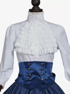 Blue Retro Costumes Lace Polyester Plaid Top Marie Antoinette Costume Women's Retro Set Party Prom Dress 11 Blue Retro Costumes Lace Polyester Plaid Top Marie Antoinette Costume Women's Retro Set Party Prom Dress -AYA Cosplay Shop 202307131705161859696
