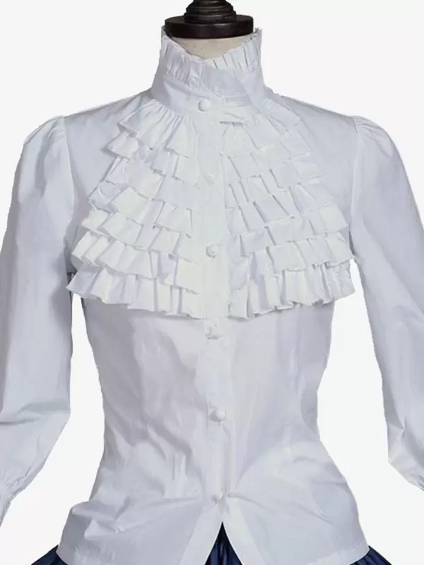 Blue Retro Costumes Lace Polyester Plaid Top Marie Antoinette Costume Women's Retro Set Party Prom Dress 8 Blue Retro Costumes Lace Polyester Plaid Top Marie Antoinette Costume Women's Retro Set Party Prom Dress - Image 6