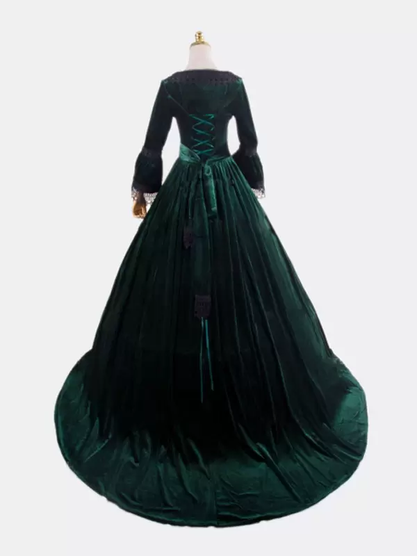 Deep Blue Retro Costumes Lace Polyester Marie Antoinette Costume Dress Women's Retro Tunic Vintage Clothing 9 Deep Blue Retro Costumes Lace Polyester Marie Antoinette Costume Dress Women's Retro Tunic Vintage Clothing - Image 7