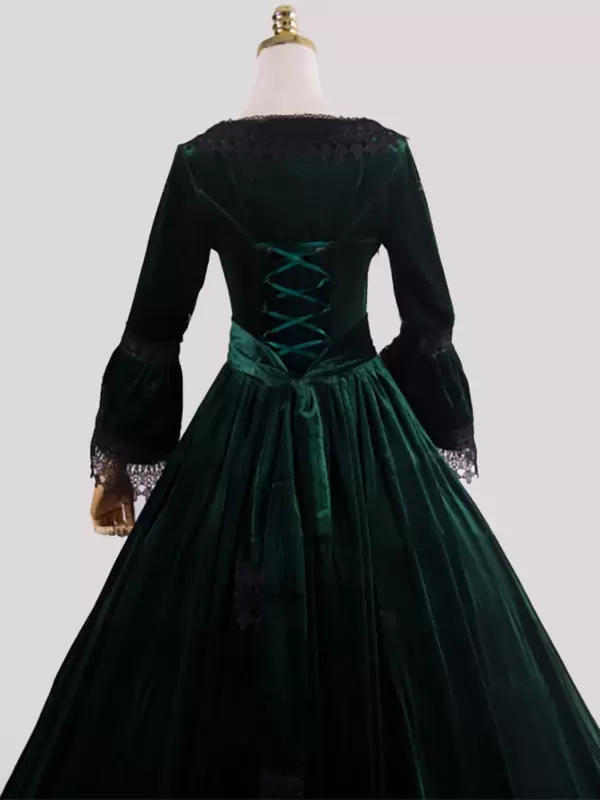 Deep Blue Retro Costumes Lace Polyester Marie Antoinette Costume Dress Women's Retro Tunic Vintage Clothing 11 Deep Blue Retro Costumes Lace Polyester Marie Antoinette Costume Dress Women's Retro Tunic Vintage Clothing - Image 9