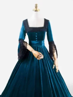 Deep Blue Retro Costumes Lace Polyester Marie Antoinette Costume Dress Women's Retro Tunic Vintage Clothing 14 Deep Blue Retro Costumes Lace Polyester Marie Antoinette Costume Dress Women's Retro Tunic Vintage Clothing -AYA Cosplay Shop 202307131705288033858