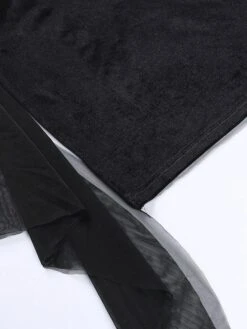 Black Gotic Dress Long Sleeves Sheer Bodycon Lolita Dress -AYA Cosplay Shop 202307171846050267460