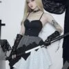 JSK Gothic Dress Spaghetti Sexy Lolita Short Dress -AYA Cosplay Shop 202307181800524044823