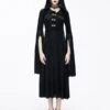Black Gothic Punk Long Sleeves Back Bandage Lolita Dress -AYA Cosplay Shop 202307181801196415607