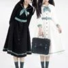 Sweet Lolita Dress Polyester Long Sleeves Navy Style Lolita Dress -AYA Cosplay Shop 202308021828167447445