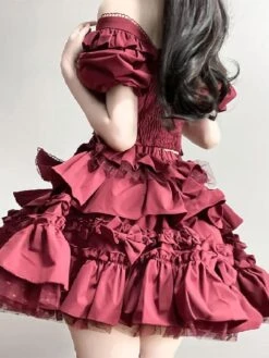 Classical Lolita Dress Polyester Short Sleeves Lolita Dresses Classic Black -AYA Cosplay Shop 202308021828213773965