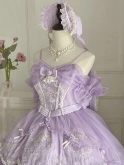 Sweet Lolita JSK Dress Embroidered Fuchsia Pink Lolita Jumper Skirts -AYA Cosplay Shop 202308041513431182242